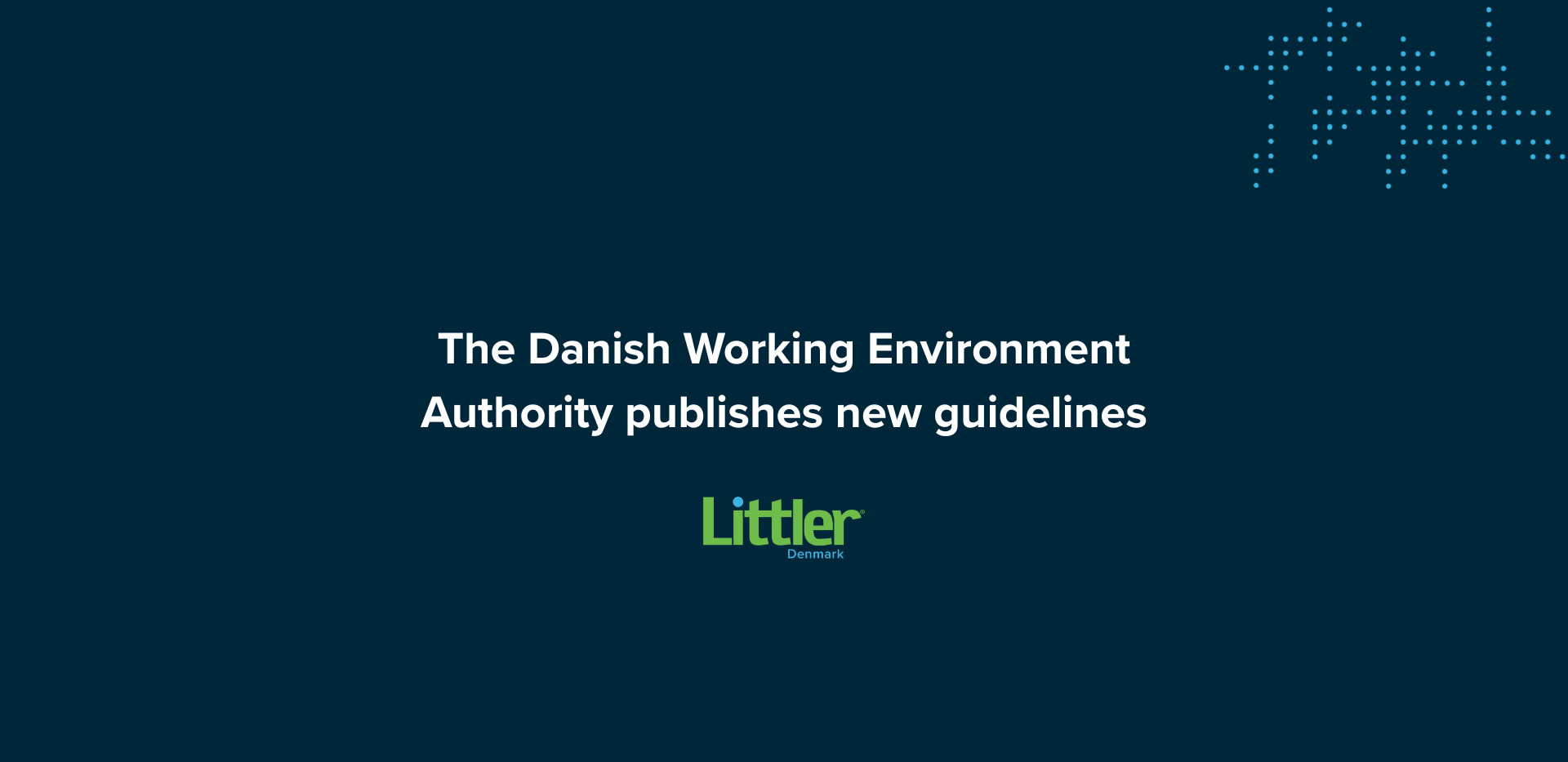 The Danish Working Environment Authority publishes new guidelines