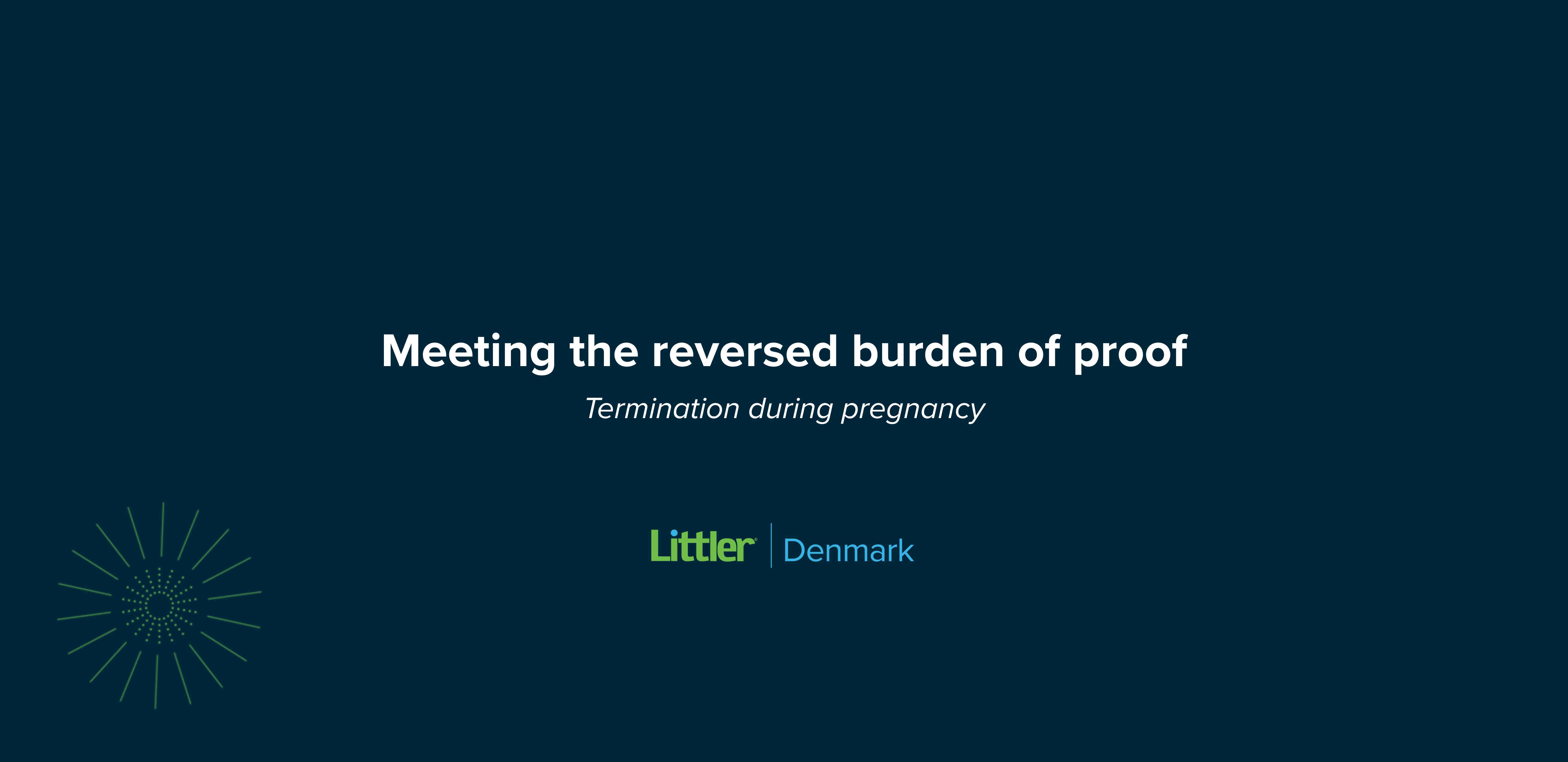 Meeting the reversed burden of proof